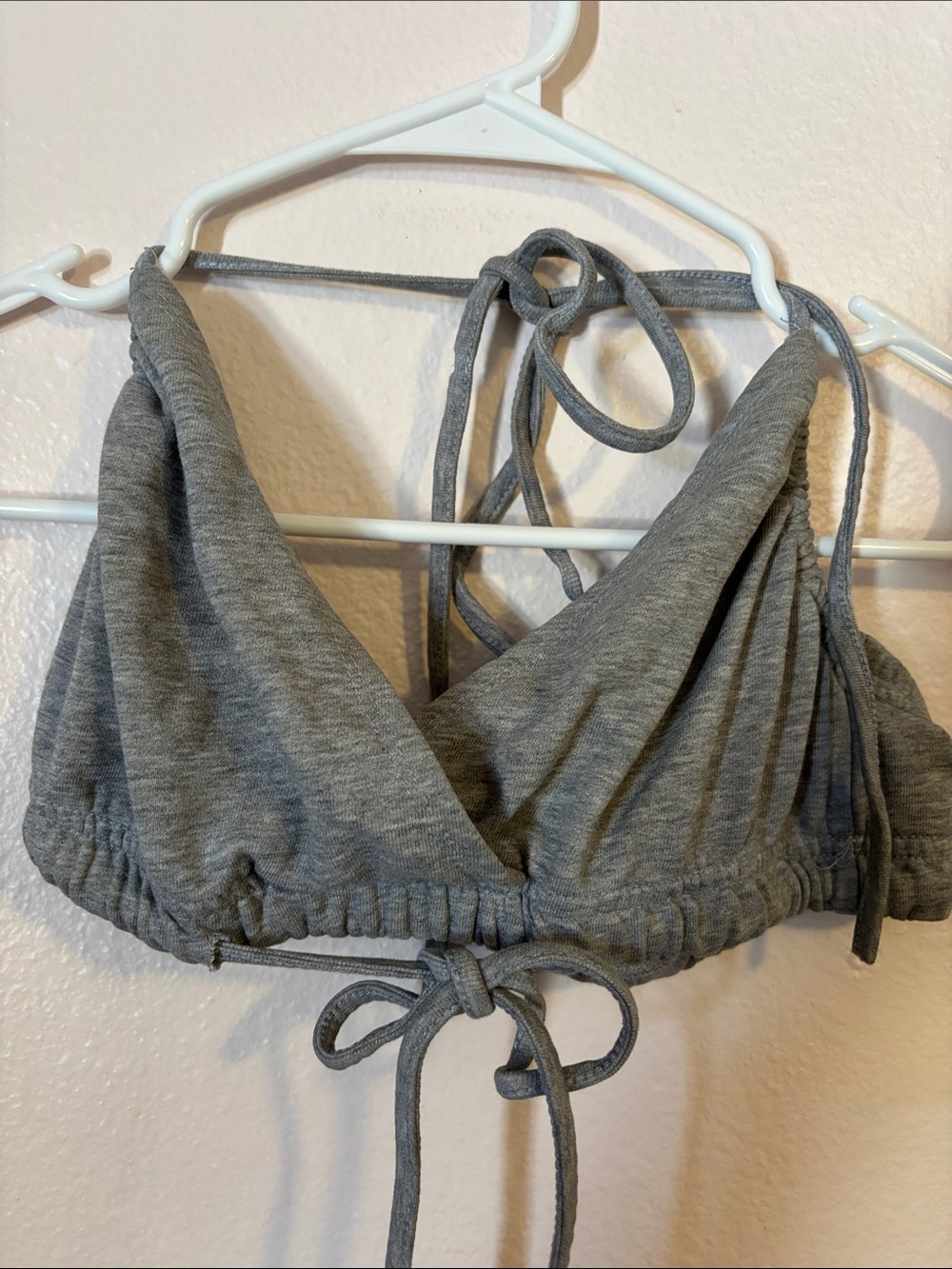 OOTDFash Woman’s Gray Triangle Halter Bra Top, Size S